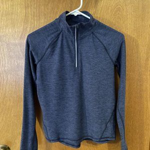EUC Old Navy Girls Size Large 10-12 Navy Blue Pullover Zip Neck Activewear Top